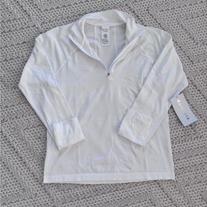 NWT Athleta White Zip Pullover
